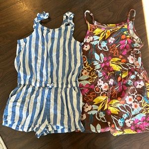Carters girls rompers size 7